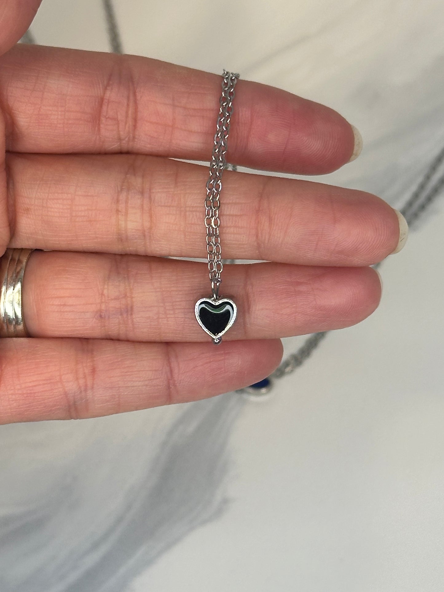 Enamel Heart Charm Necklace